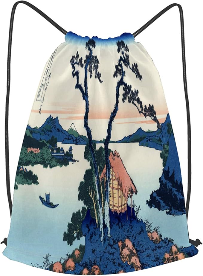 Drawstring Backpack bags,Cool Japanese Japan Landscape Traditional