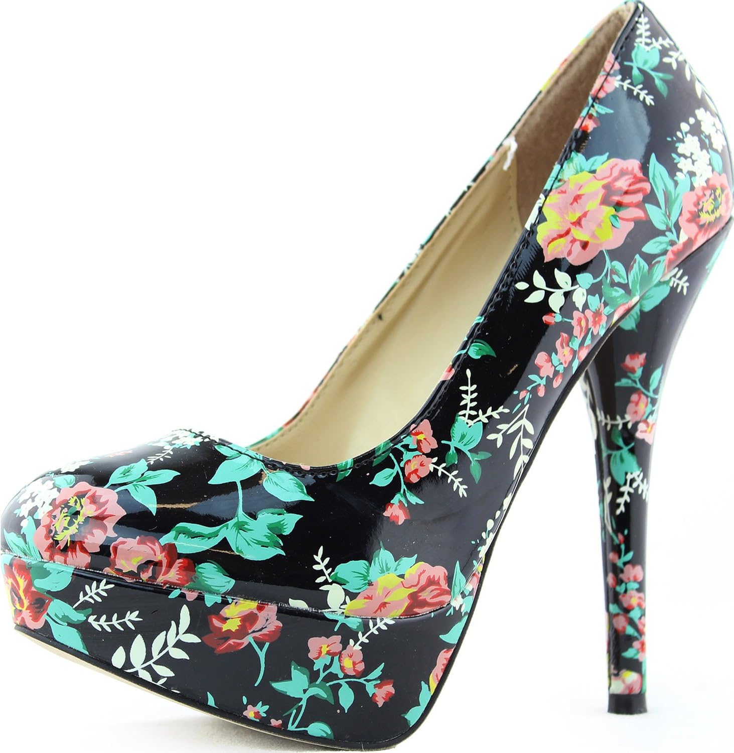 floral heels closed toe
