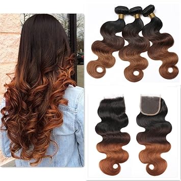Amazon Com Brazilian Virgin Hair Bundle Deals Body Wave Ombre