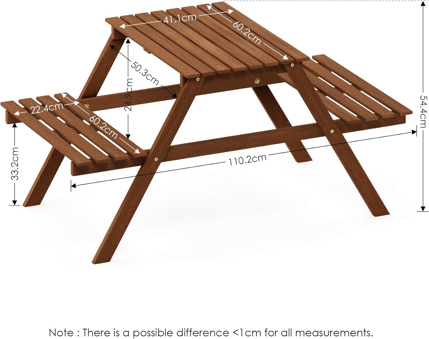 Furinno FG18102 Tioman Kids Picnic Table, Natural : Garden & Outdoor