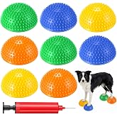 Shappy 8 Pcs Balance Pods for Dog Agility 6.3 x 6.3 x 3.15 Inches Training Platform Dog Exercise Equipment with Pump Pet Workout Tool for Strength, Body Balancing Core, Stability Rehabilitation