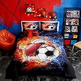 Feelyou Sports Comforter Set for Boys Comforter Set Twin Size Football Baseball Bedding Set for Kids Ultra Soft Ball Games Bedroom Decor with 3D Soccer, Basketball Design