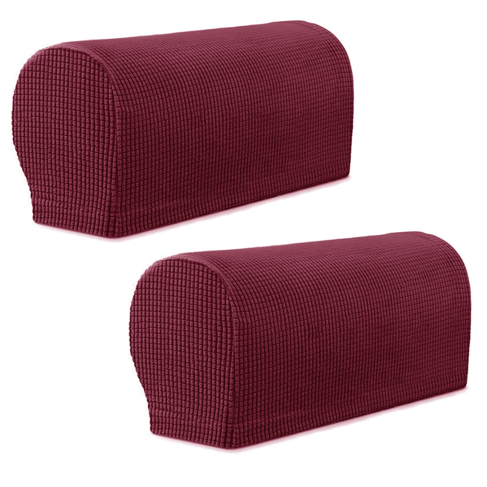 YancLife Armrest Chair Covers, Set of 2 Stretch Armchair Covers for Arms，Spandex Polyester Sofa Arm Caps Non Slip Armrest Covers Chairs Armchairs Couches Recliner for Furniture Protector(Wine Red)