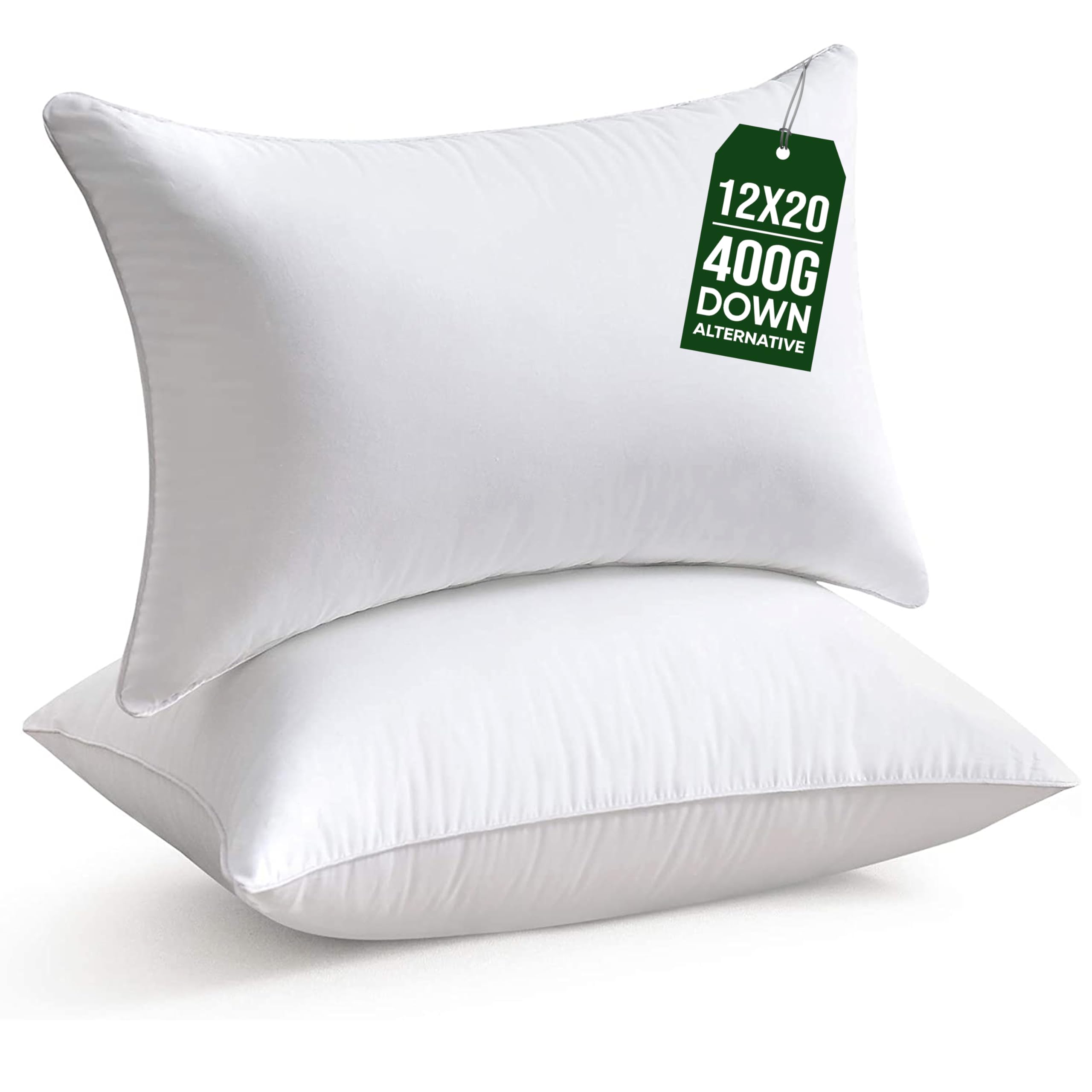 Raajsee Cushion Inserts 30cm x 50cm /12 x 20 Inch (white, Pack of 2)–Square Cushion Pads Stuffer Filler - Decorative Sofa Cushion Inner, Couch Pillow Stuffing