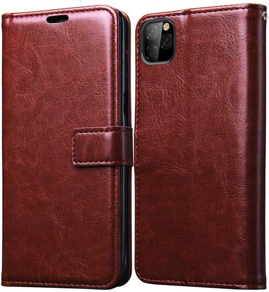 XORB® Flip Cover PU Leather Case Luxury Revel Touch Defender Wallet Cover for iPhone 11 Pro Max (Brown)