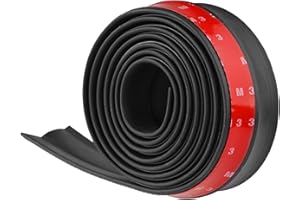 WeFoonLo Universal Car Front Bumper Spoiler Rubber Sticker Lip Splitter Body Skirt Protector, 2.5M/8.2ft (Black)