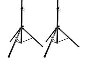 RK RECK Professional PA DJ 2 Tripod Speaker Stands,35mm Compatible Insert, 4-6ft Adjustable Height, for Stage/Studio Monitor/Home Audio