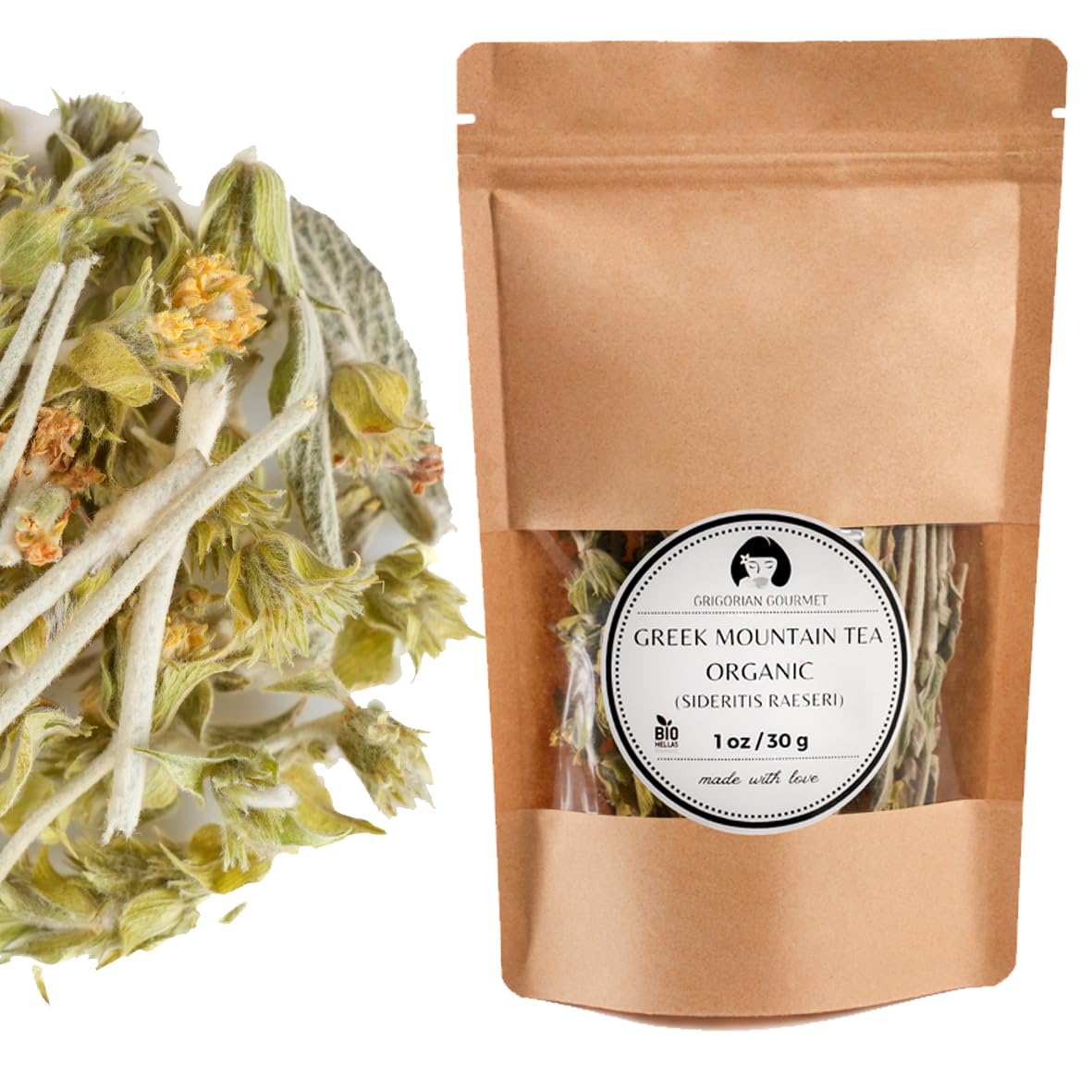 Photo 1 of *11/30/2026* Greek Mountain Tea Organic (Sideritis Raeseri) Ironwort 1 OZ Herbal Tea from Greece Handpicked Premium Quality