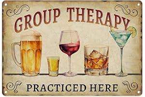 Metal Sign Beer Group Therapy Vintage Tin Sign Man Cave Decor For Living Room Cafe Bar Club Office Home Wall Decor 12 X 8 Inc