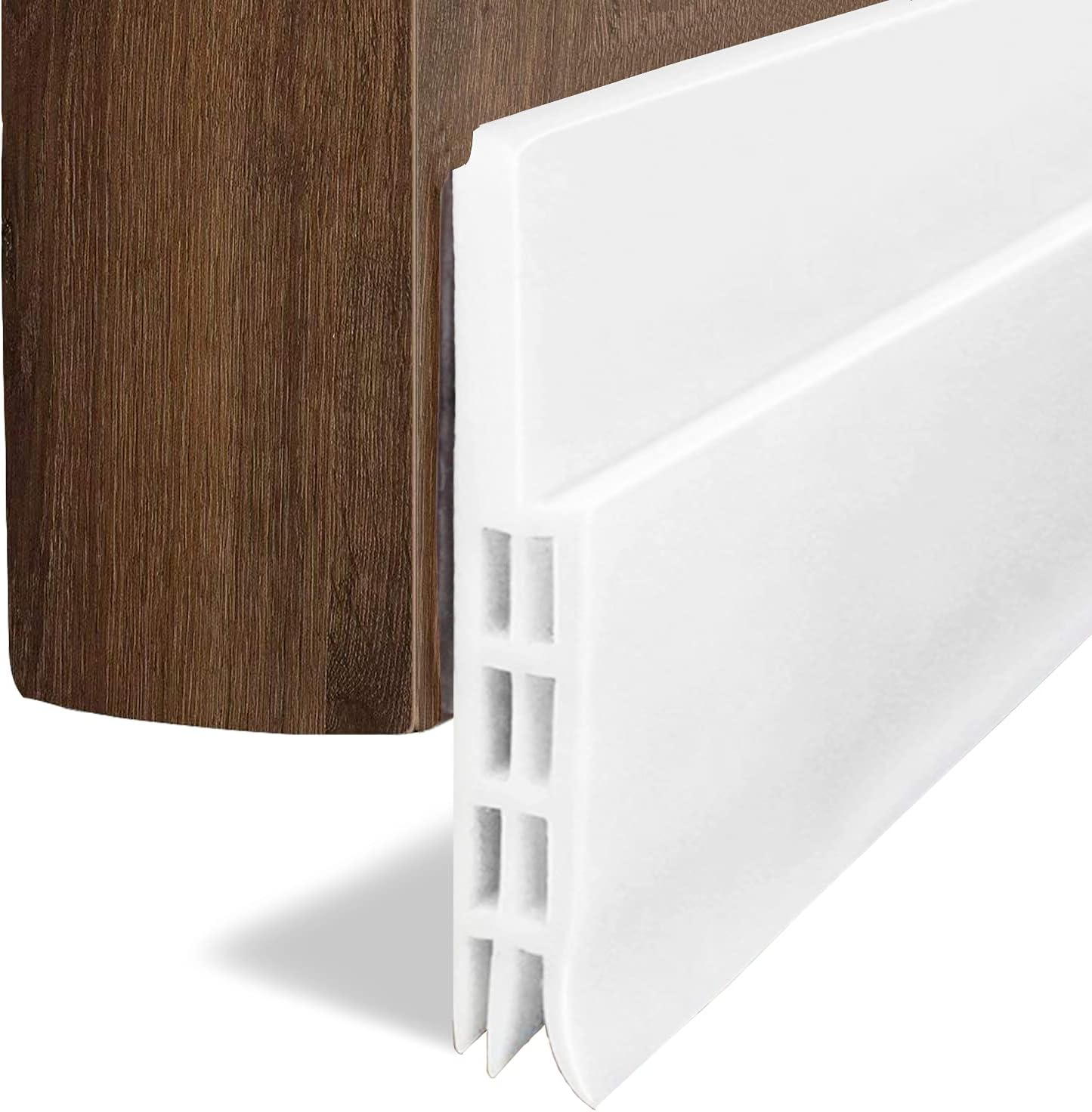Door Draft Stopper for Exterior or Interior Doors, DBS001 Door Weather Stripping with 1mm Thick Strong Adhesive Waterproof Soundproof Door Bottom Seal (White) - - 