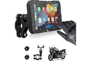 Aoocci C3 Plus Motorcycle Carplay, 5-inch HD Touchscreen, GPS Navigation System with Apple CarPlay & Android Auto, IP67 Water