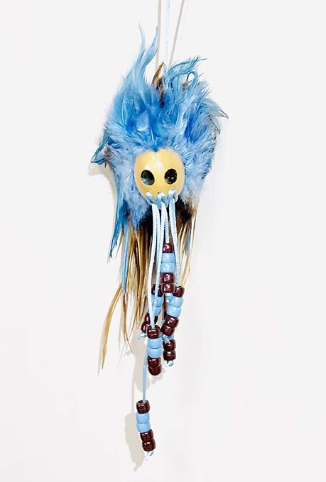 Amazon ハワイ直輸入 ハワイのお守りイカイカ S スカイブルー ブラウン カーアクセサリー ルームミラー用デコレーション 車 バイク