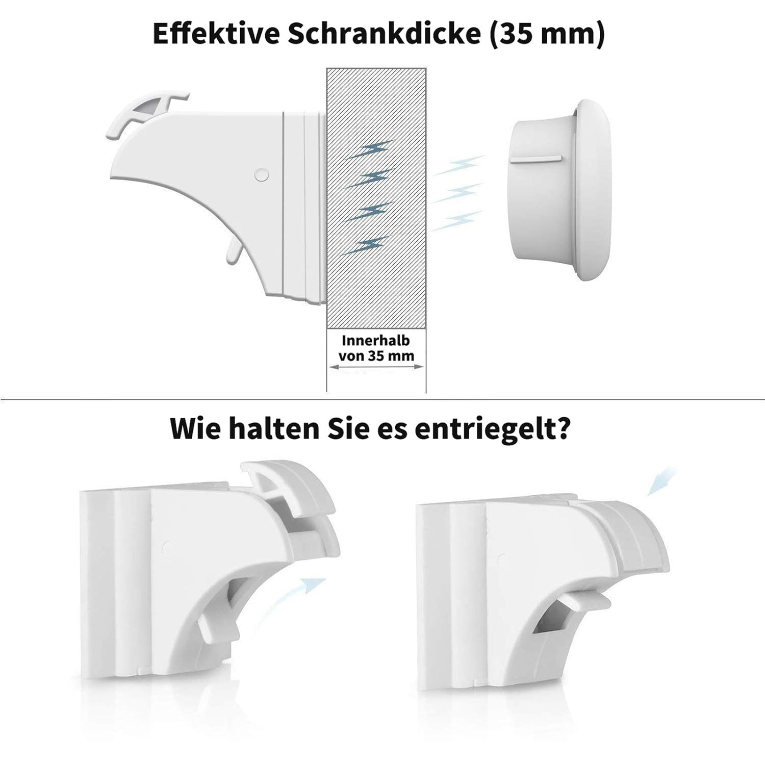 Babysicherheit Magnetisches Schrankschloss 10 | 20 Schlösser mit 2