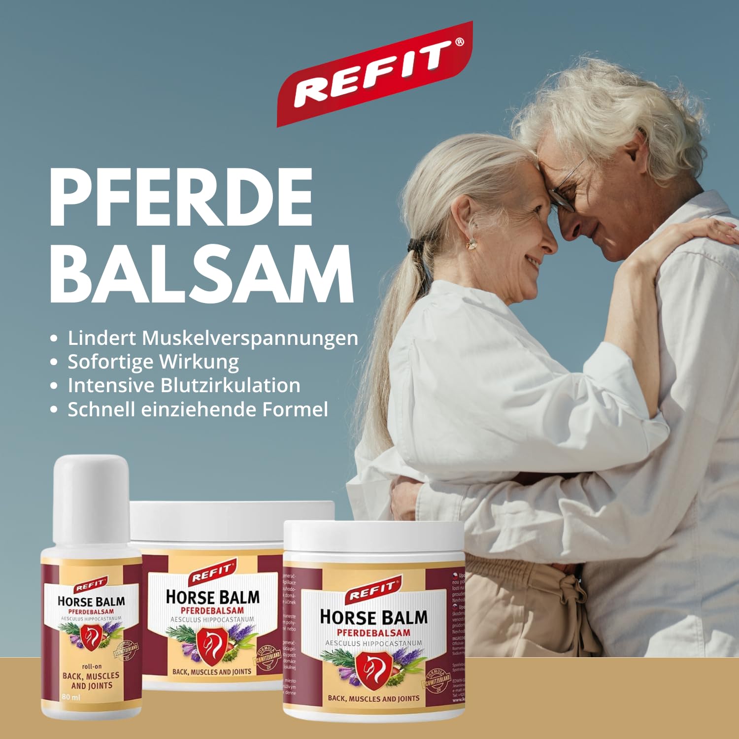 REFIT® Pferdebalsam Stark XXL 500 ml - Kühlende Pferdesalbe mit Kombination aus Torf & Kräutern (Rosskastanie usw.) - Salbe in Gel-Form Wirkt Gegen Muskelkater & Gelenke (Rücken, Nacken, Füße, Knie) 2
