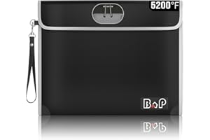 BALAPERI Fireproof Money Bag with Lock - 4200℉ Heat Insulated, Waterproof Fireproof Bag with Zipper, Fireproof Document Bag for Letter,A4,A5 Size Documents/Cash/Valuables/Passport, 13.9"x10.6"(Black)