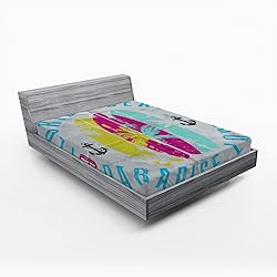 Ambesonne Florida Fitted Sheet Set, Weathered