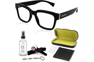 Gucci GG1138O Square Shape Eyeglasses + Bundle with eSHADES Luxury Eyewear Kit