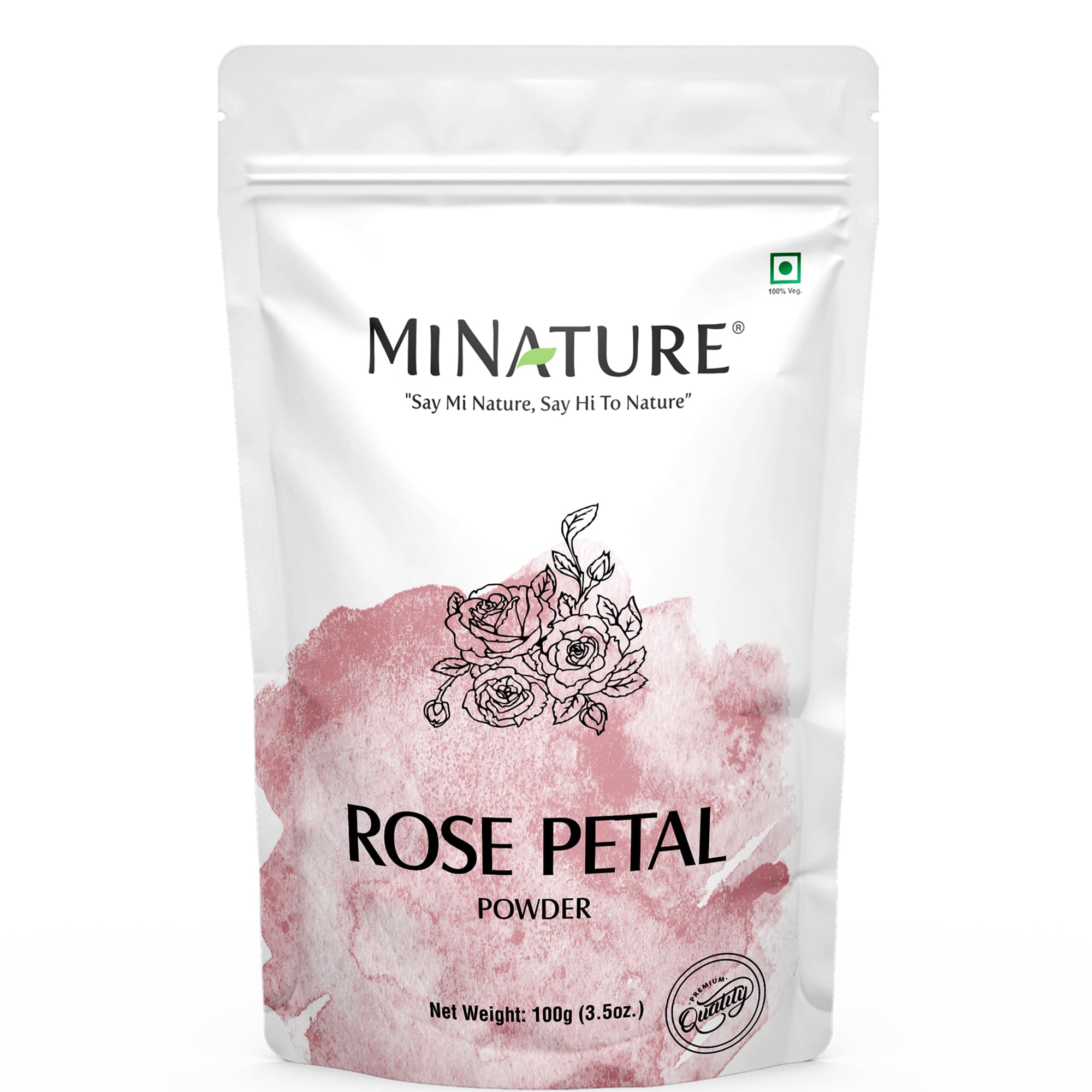 Rose Petal Powder by mi nature |Hair & Skin care for Moisturising & Hydrating |100% Pure & Natural Face Mask| Cruelty & Chemical Free |Face Pack Mask for Tanning, Cleansing & Cooling |100g(4 oz)