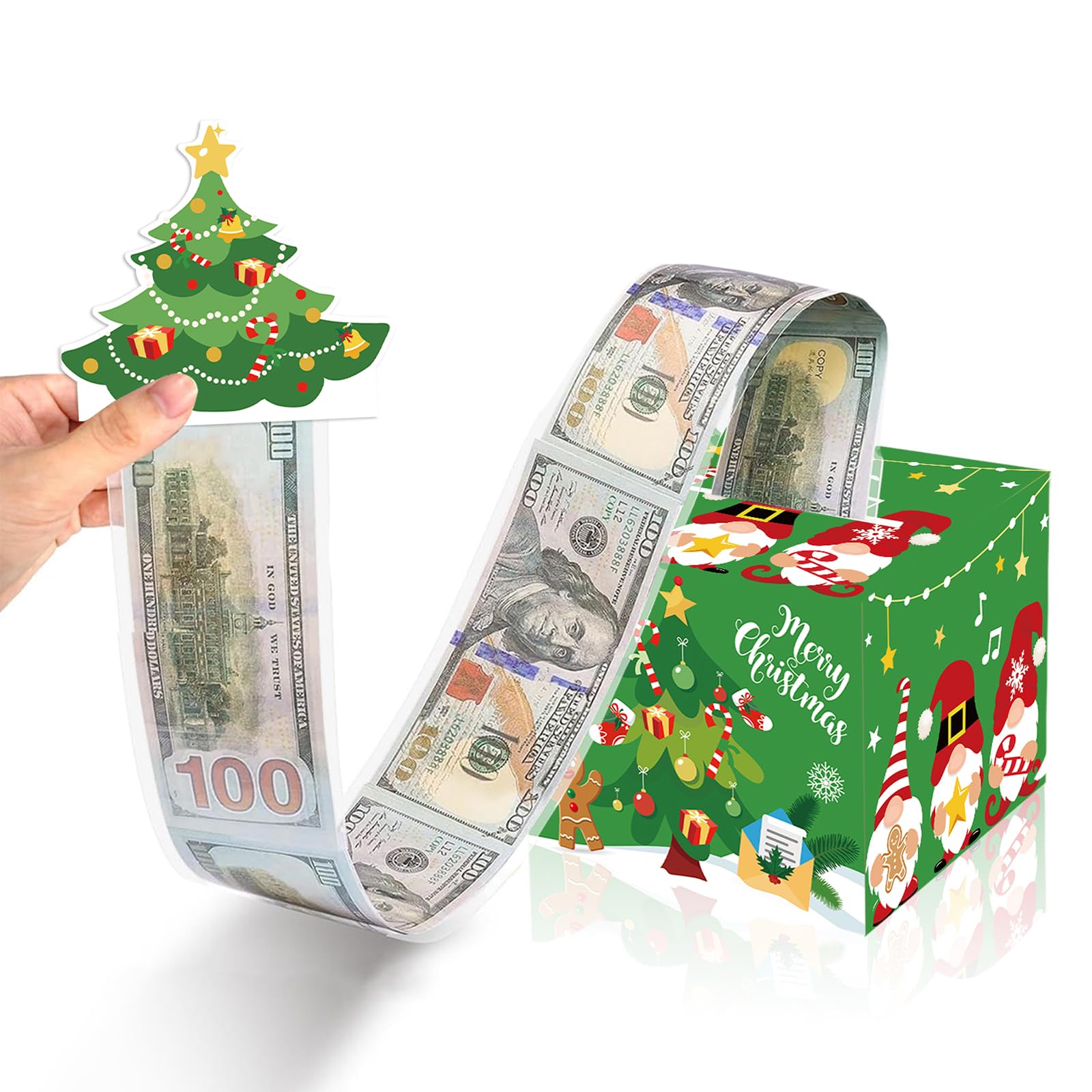 Christmas Money Box for Cash Gift, Funny Pull Cash from Money Case for Women Men Surprise, Novelty Xmas Cash Drawer DIY Cake with Pull Out Card for Wife Mother Friends