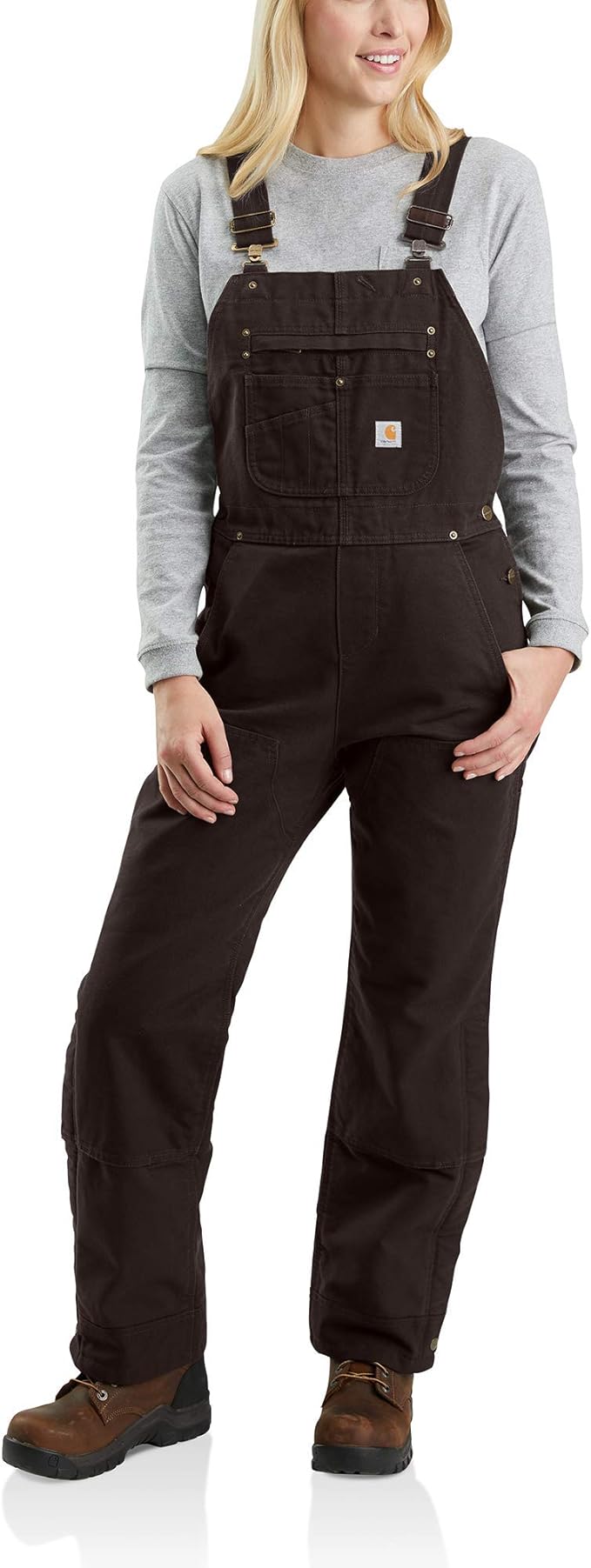 Carhartt Women's Quilt Lined Washed Duck Bib Overall Amazon.in