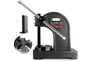 YTOXEO Arbor Press, 3 Ton Manual Arbor Press, 12.2" Maximum Height, 66 lbs Weight Cast Iron Heavy-duty Manual Desktop Arbor Press, Hand Press for Riveting, Punching, Bending(Blue) (Black, 3 Ton (Black))