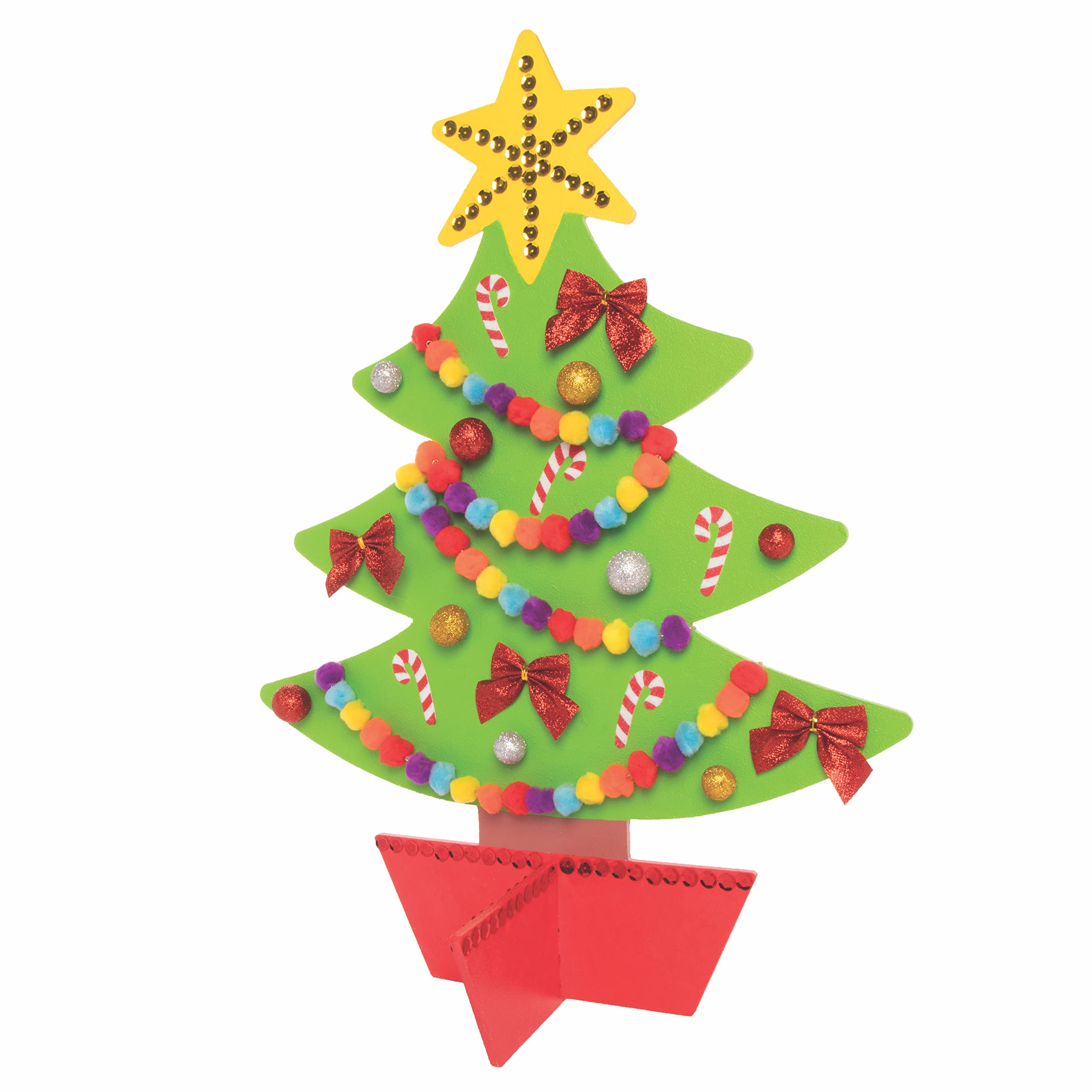 Baker Ross FC164 Giant Wooden Christmas Tree Kit - Pack of 1, Wooden Crafts for Children to Decorate and Display, Make Your Own Christmas Tree