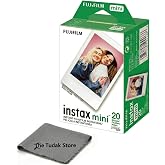 Fujifilm Instax Mini Instant Film, 20 Sheets &ndash; White Daylight ISO 800 for Instax Mini 13, 12, 11, 41 Cameras &ndash;Bundeld with The Tudak Store Microfiber Cleaning Cloth