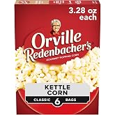 Orville Redenbacher&rsquo;s Microwave Popcorn, Kettle Corn, 3.3 oz., 6-ct | 3g fiber per serving; Kettle Corn flavor; made with 100% whole grain kernels; great for movie night &amp; entertaining