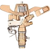 IrrigationKing RK-35 3/4" Part Circle Brass Impact Sprinkler with Nozzles - 11/64" x 1/8", NPT Male, 12.6 GSM Maximum Flow Rate