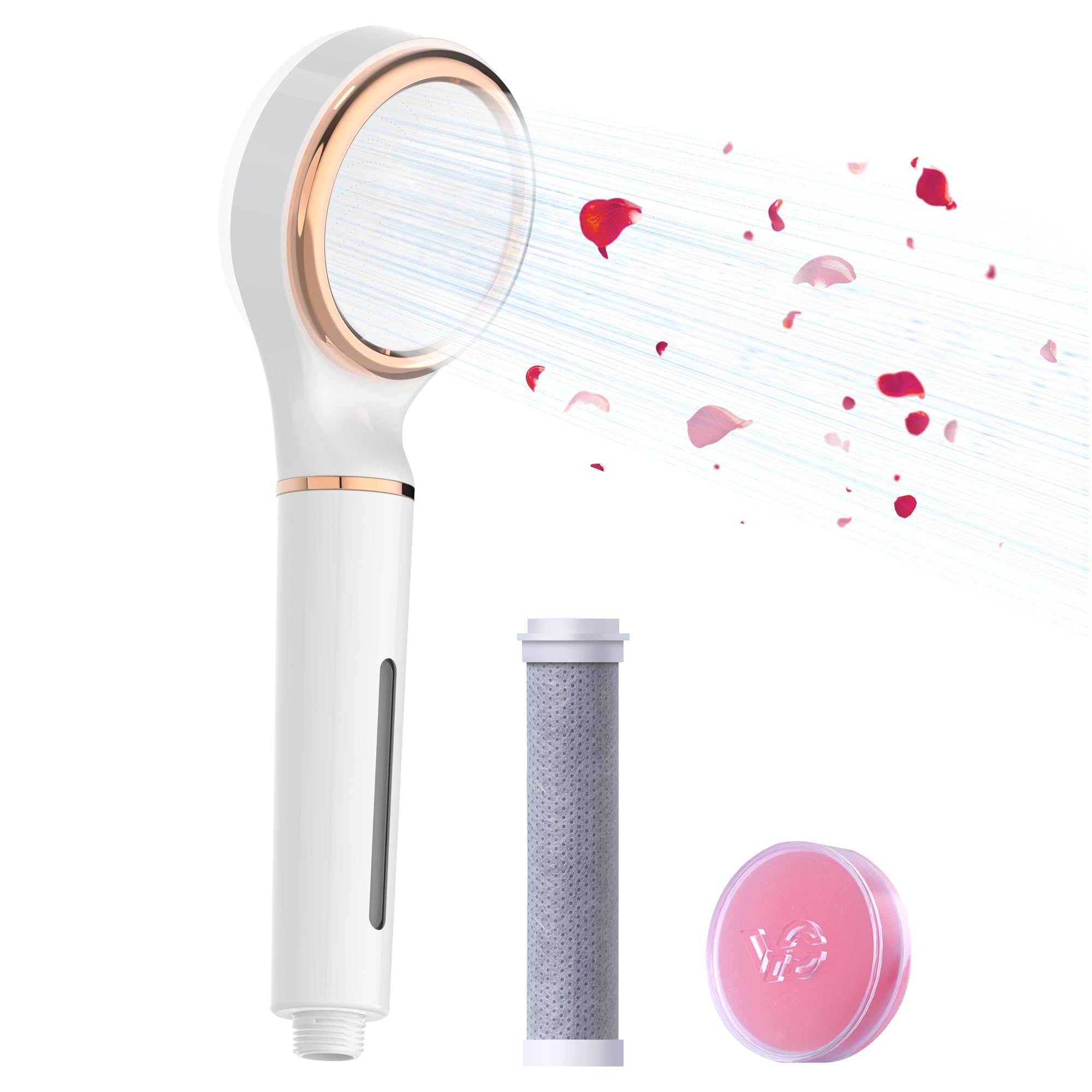 Waterdrop SF02-SR Filtered Shower Head with Handheld, Vitamin C Shower Filter, Hair & Skin Care, Softener Water for Reducing Hair Shedding, Reduce Chlorine, Rose