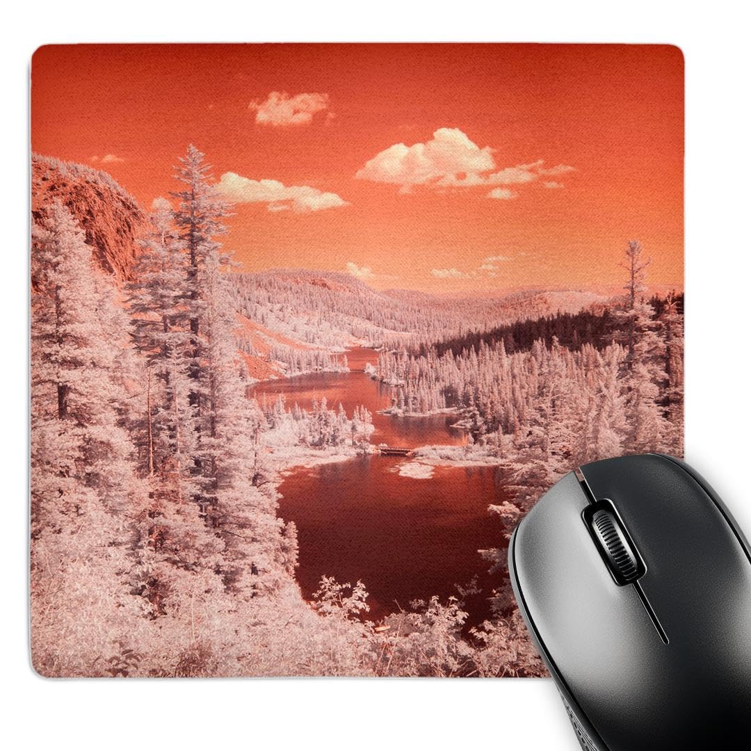 3dRose mp_278524_1 8/8-Inch "USA/California/Mammoth Lakes Infrared Overview of Twin Lakes" Mouse Pad - Multi-Colour
