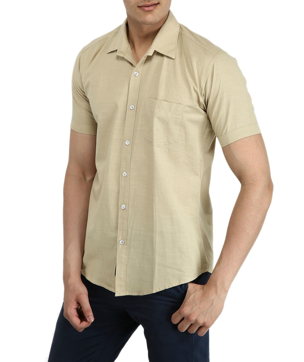 base 41 men's cottonlinen casual shirt