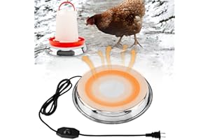 BNYTXV Heated Chicken Waterer, 12 Inch Chicken Water Heater,Winter Automatic Electric Poultry Drinker Heater Base with Thermostat for Chicken Waterer