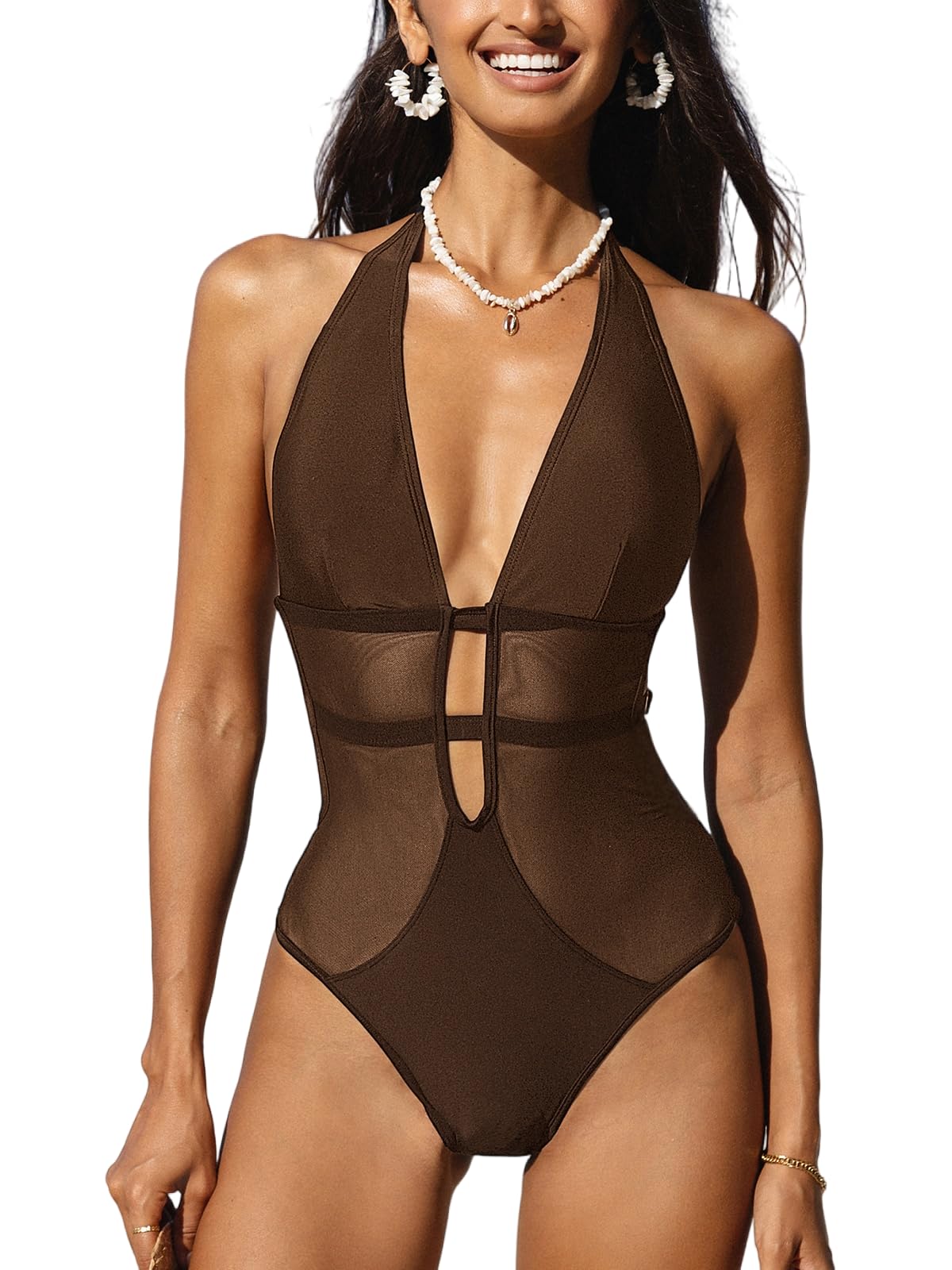 CUPSHE Women's One Piece Swimsuit Bathing Suit Deep