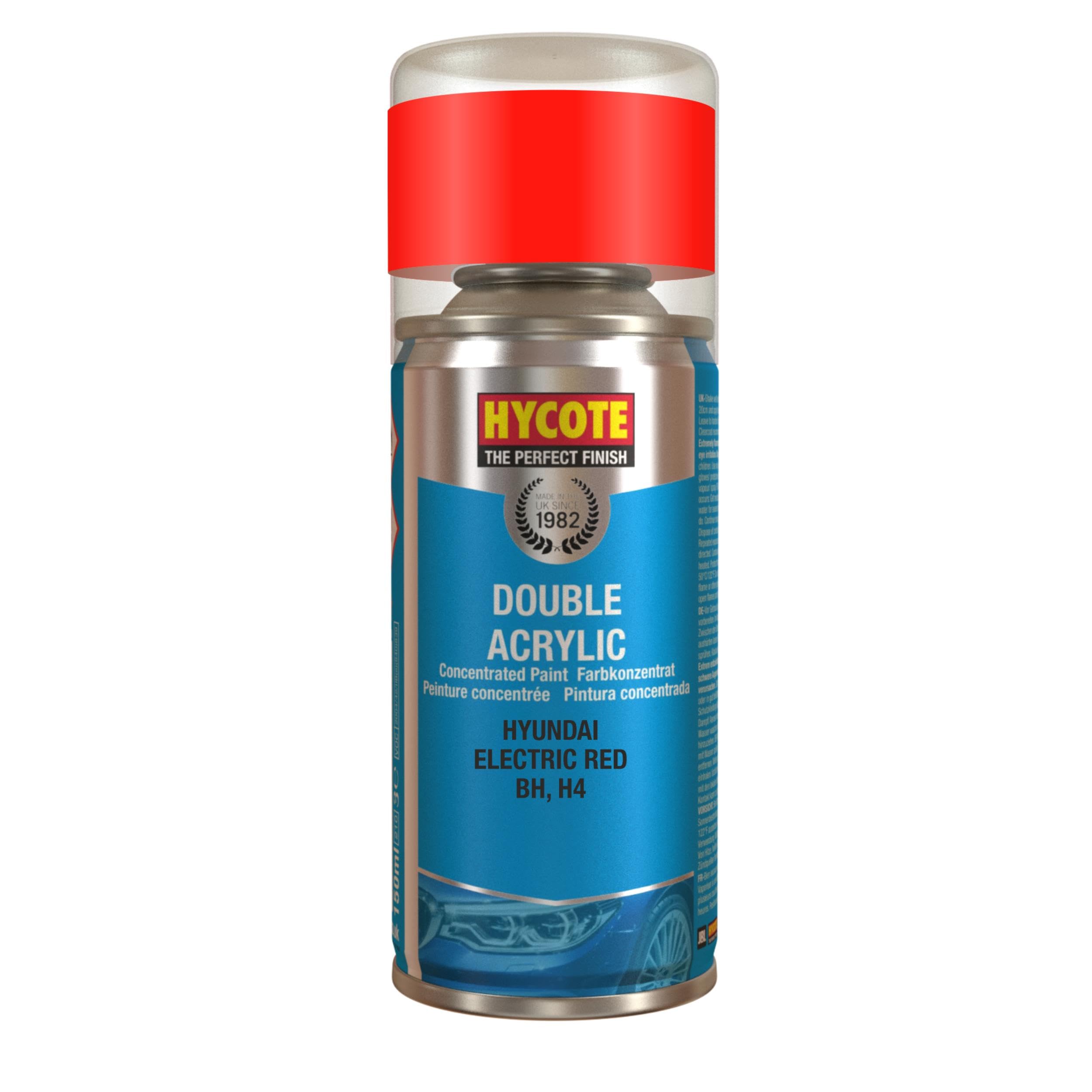 Hycote Double Acrylic Aerosol Car Spray Paint, Hyundai - Electric Red, 150 ml