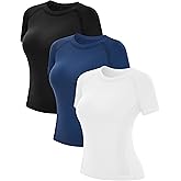 MathCat Short Sleeve Workout Tops for Women,Workout Shirts for Women,Seamless Yoga Athletic Shirts Gym Running Shirts