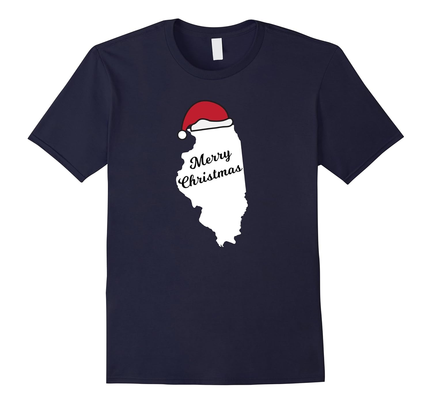 Illinois Merry Christmas Holiday T-Shirt-ANZ