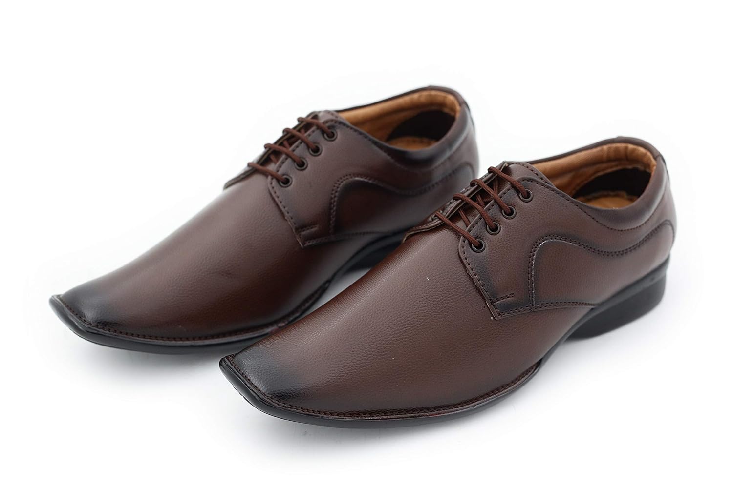 Buy Men's Synthetic Leather Lace up Formal Shoes Brown at Amazon.in