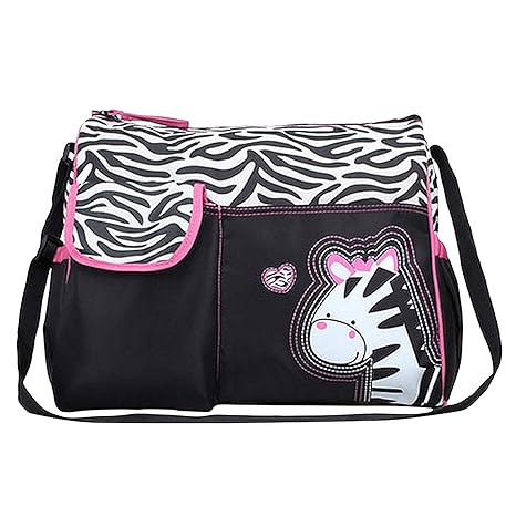 Frabble8 Stylish Waterproof Multifunctional Maternity Nappy Travel Bag for Mothers/Mummy Baby Care Messenger Cum Tote Diaper Bag for Child Infants and New Born (0-4 Years) (Zebra)