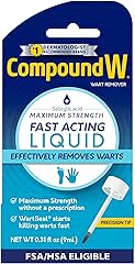 Compound W Maximum Strength Wart Remover, Fast-Acting Liquid with Salicylic Acid for Wart Removal, 0.31 Fl Oz