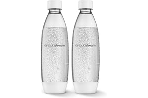sodastream 1L Twin Pack Dishwasher Safe Slim Bottle (White)