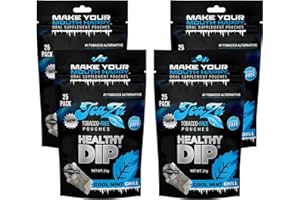 TeaZa Herbal Energy Pouches Tobacco Alternative Nicotine Free Dip, Smokeless Alternative Snuff and Healthy Dip Pouches, Cool Mint Chill (4 Pack) Tobacco Free Chew Premium Crisp Minty Flavor