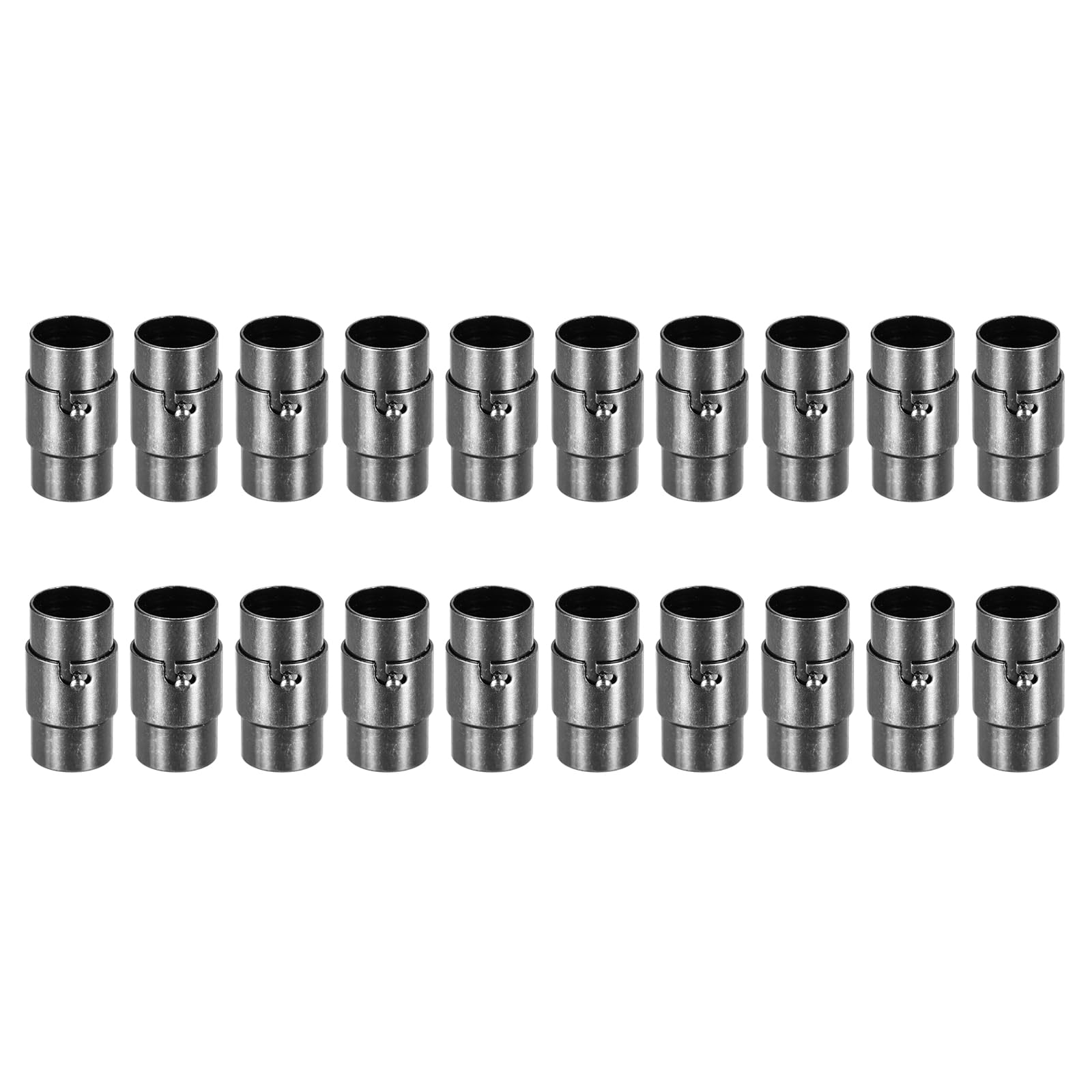 uxcell Leather Cord End Clasp, 20Pcs 8mm Hole Leather Clasps, Cord End Caps Closures Leather Cord Buckle for Jewelry Making DIY Supplies Crafts, Black