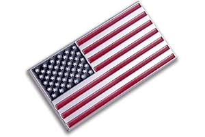 PATRIOT CAMPERS Patriot Accessories Red and Blue American Flag Metal Decal Auto Emblem