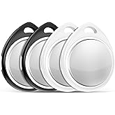 4 Pack Tracker Tags [Apple MFi Certified] Bluetooth Air Tracker Pair with Apple Find My (iOS Only) Smart Tracking Tags Keys Finder Item Locator Worldwide Tracker for Pets Backpack Wallet Luggage