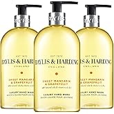 Baylis &amp; Harding Liquid Hand Soap Wash with Dispenser, Sweet Mandarin &amp; Grapefruit, 16.9oz/500ml (3-Pack)