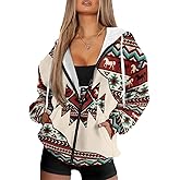 Zarisguat Women's Zip Up Hoodies Fall Winter Jacket Y2K Oversized Casual Long Sleeve Hooded Sweatshirts with Pocket XS-4XL
