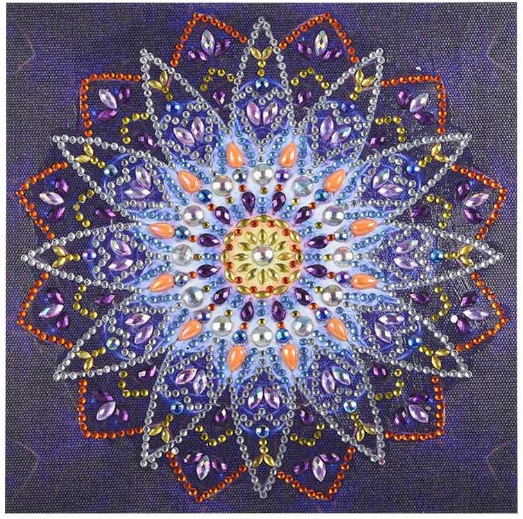 beautijiam 5d Diamond Painting Kits for Adults, Mandala Pattern Partial Multi-shaped Diamond Cross Stitch for Home Wall Decor 25x25cm