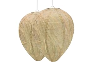 Dohia 2 Pack Wasp Nest Decoy Hanging Wasps Fake nest Outdoor Garden Yard