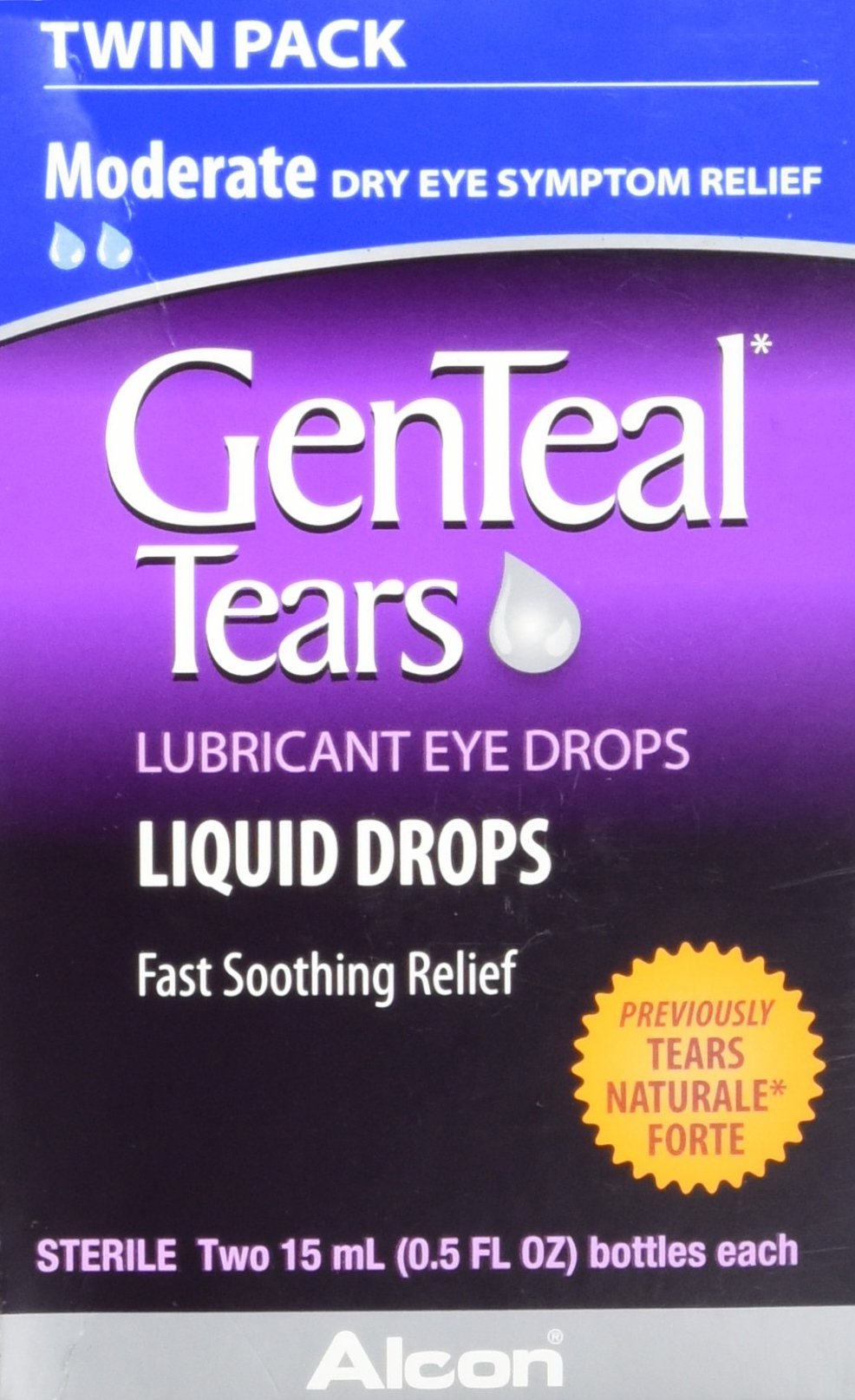 GenTeal Tears Lubricant Eye Drops, Moderate Liquid Drops